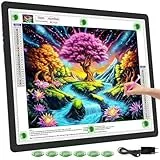 TOHETO A2 Leuchttisch (64×46.6 CM), Wiederaufladbares Große Magnetisch Leuchtkasten zum Zeichnen, Aufladbar 3-Farbmodi Licht Pad zum Nachzeichnen, Kabelloses Lichttafel zum Skizzieren, Diamantmalerei