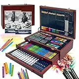 KINSPORY Premium Malkoffer Deluxe 175-teilig Malset für Kinder Anfänger Tolles Buntstifte Set, Wasserfarben, Ölpastellfarbe, zeichenstifte, Bleistifte als Zeichenset Geschenk Kinder