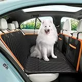 pecute Hundedecke Auto Rückbank mit Harter Unterseite- Wasserdicht und rutschfest Hundesitzbezug, Hunde-Sicherheitsgurt für SUV, LKW, Dog Car Seat Cover,Lagerung im Auto,bis zu 180 kg