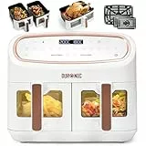 Duronic AF34 WE XXL Heißluftfritteuse – 10L Airfryer mit 2 Kammern, Doppel-Fritteuse ohne Öl, HLF Air Fryer für fettfreies Garen von Pommes, Fleisch & mehr – Friteuse mit großem Volumen
