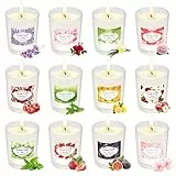 Candle Duftkerze im Glas | Weihnachten Duftkerze Geschenkset aus 12 Düft Kerze für Frauen mit 180 Stunden Langer Brenndauer & Sojawachs Duftkerze Set kleine Geschenke für Frauen Geburtstag Weihnachten