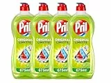 PRIL Original Limette (4x 675 ml), Handgeschirrspülmittel mit höchster Fettlösekraft, für sauberes Geschirr auch in kaltem Wasser, frischer Limettenduft