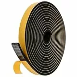 Dichtband Selbstklebend Gummidichtungsband für Türen und Fenster, Bad und Dusche, Anti-Kälte, Wind, Tür Dichtung, Dichtband, Dichtungsband, Fensterdichtband, Fenstera (Schwarz, 20mmx6mmx5m)