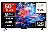 TCL 50V6C 50 Zoll Direct LED TV, 4K HDR Fernseher, Smart TV mithilfe von Google TV (Dolby Audio, Motion Clarity, Kompatibel mit Google Assistant & Alexa)