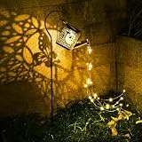 Comius Sharp Solar Gießkanne mit Lichterkette, Wasserdicht Außen Gießkannenlicht Lichter mit Schäferhaken, LED Lichterkette Wasserdicht Gartendeko Solarlampen für Garten, Hof, Balkon, Landschaft