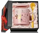 Doublewhale Kaffeetasse zum 50. Geburtstag, 400 ml, Keramik, mit Golddruck – für Mama, Schwester, Ehefrau, Tante
