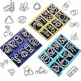 MINGZE 24 Stück Metall Knobelei IQ-Spiele Set, Knobelspiele für Erwachsene und Kinder, Geduldspiele, 3D Brain Teaser Puzzle Spiele, Spielzeug Geschenk für Weihnachten, Ostern, Geburtstag
