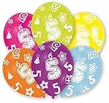Amscan INT995660 - Latexballons Globaldruck 5, 6 Stück, Luftballons, Geburtstag, Dekoration