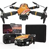 TTROARDS TT19 Mini Drohne mit Kamera für Anfänger, 1080P HD Kamera 270° Hindernisvermeidung Stufe 3 Windwiderstand, Drohnen für Kinder Quadcopter Faltbares Spielzeug Geschenk, Orange
