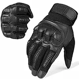 WTACTFUL Motorradhandschuhe Herren Sommer, atmungsaktiv Motorrad Handschuhe Herr Touchscreen mit Protektoren für Taktische Airsoft Paintball Fahrrad einsatzhandschuhe Schwarz XL