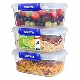 Sistema KLIP IT PLUS Frischhaltedosen Set | 1 l rechteckig | auslaufsicherestapelbare und luftdichte Vorratsdosen mit Deckel | geeignet für Kühl-/Gefrierschrank | BPA-frei | 3 Stück