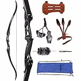 Huntingdoor 56' Takedown Recurvebogen Bogenschießen Bogen Set Erwachsene Sportbogen mit Zubehör 30-50 lbs Jagd Recurve langbogen für Anfänger Pfeil Zielübung