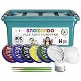 Snazaroo Einsteiger Schmink - Koffer, 6 Farben & Glittergel mit 3 Pinsel, 2 Schwämmchen & Schminkbuch