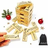 DORIMI 48 Stück Holz Block Tower Spiel – Deutsches Turm Stapelspiel für Erwachsene, Risk Tower Stapelspiel für Paare, Paar Spiele für romantische Abende (48 Pcs)