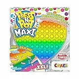 Craze PressNPop Herz Press N POP Maxi XXL Fidget Toy sensorisches Anti Stress Spielzeug für Kinder Erwachsene Bubble Set Herzform Bunte Motive 37454, wunderschöne Farbkombinationen