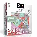PuzzleMap Paris Puzzle Stadtplan - XXL 500 Teile - Mit Booklet & Faltkarte - 68x48cm Motivgröße - Reiseführer Geschenk Souvenir
