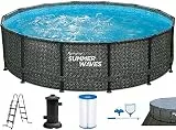 Summer Waves Frame Elite Pool Dark Herringbone 427 x 107 cm