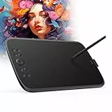 ugee M908 10x6,25 Zoll großes Zeichentablett,Grafiktablett für PC mit Scrollrad und 8 Shortcut-Tasten, batterieloser Stift der neuen Generation