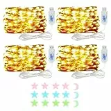 4 Stück LED Lichterkette, 30LED 3M / 9.84Ft 8 Modi USB lichterkette außen/innen Wasserdichte für Schlafzimmer, Hof, Hochzeit, Weihnachten, DIY etc (Warmweiß)