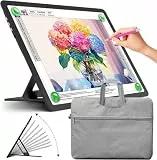 Zocelight wiederaufladbare A3 Leuchttisch mit integriertem Ständer & Tasche,Superheller Magnetschachtel light box mit physischen Tasten,diamond painting zubehör,led zeichenbrett zum Zeichnen,tattoo