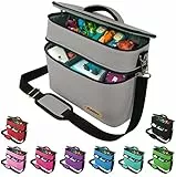 PUNALU Toniebox Tasche XL kompatibel mit Toniebox 1 & 2 – Platz für bis zu 68 Hörfiguren, Kopfhörer & Ladestation – Gepolsterte Transporttasche – Grau