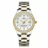 NIBOSI Damen Armbanduhr Analoges Quarz Uhr Zifferblatt in Roségold luxuriöse wasserdichte Diamant-Armbanduhr Edelstahl für Damen automatisches Datum