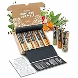 TIMBER TASTE® 5 Gewürze aus aller Welt - Seltene Gewürze Geschenkset Frauen & Männer - Gewürzset Weihnachten Geschenke Set Männer & Frauen - Geschenke Set Gewürz für Papa -Geschenkset Weihnachten