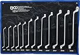 BGS Doppelringschlüssel-Satz 12 tlg Schraubenschlüssel Set gekröpft 6x7-30x32 mm Doppelring Schlüsselsatz 6-32 mm Doppel Ringschlüssel Set gebogen 1214 Ring Schlüssel Werkzeug tief doppelt gekröpf