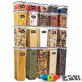 YASHE 20 Stück Vorratsdosen mit Deckel, Luftdicht Vorratsdosen Set, Kunststoff BPA-freie, Frischhaltedosen mit Deckel für trockene Lebensmittel, Müsli, Mehl und Zucker