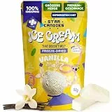 Star Candies Gefriergetrocknetes Eis (Vanille) | Gefriergetrocknete Süßigkeiten Vanilleeis | Freeze Dried Candy | Ideales Camping, Party Essen | Geburtstags- oder Party Space Food (50 g)