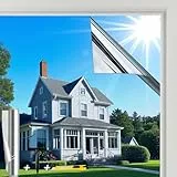 Fensfolie Silber(75X400cm)| UV-Schutz Sonnenschutzfolie Fenster innen oder außen | Fensterfolie Sonnenschutz Rückstandslose | Thermofolie Fenster Gegen Hitze | Spiegelfolie Sichtschutz