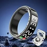 YD LIFE Smart Ring für Herren Damen - 2025 AI LED-Anzeige Tiktok Scroll Ring Schlaftracker Herzfrequenz SpO2 Messer Kalorie Distanz-Tracking Remote-Auslöse,Kompatibel mit iOS/Android