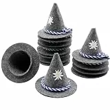 YIGOOWN 14 Stück Oktoberfest Deko Mini Trachtenhut Filz Klein Filzhut Seppelhut Tischdeko Bayern Party Bayrische Dekoration mit Blau-Weiße Kordel 10 x8CM