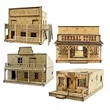 War World Gaming WWGaming | Wildwest Gebäude Set von 4 | WGSH-005 - Modellbau Tabletop Gelände