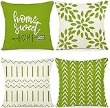 YCOLL Kissenbezug 40x40 cm, 4er Set Leinen Kissenhüllen Dekokissen für Sofa, Couch, Gartenbett – Weiche Zierkissenbezüge für Wohnzimmer & Schlafzimmer