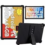 Junfire Silikonhülle für HotLight HOTC101/Yicty Android 14 Tablet 10 Zoll, Hülle Stoßfeste Robuste mit Ständer – Schwarz
