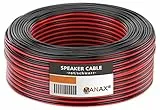 MANAX® 25m Zwillingslitze 2x 0,75mm² rot/schwarz Kabel 2-adrig (25m 0,75mm² - 1 Ring, rot/schwarz)