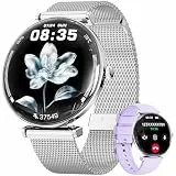 Hwagol Smartwatch Damen, Konvexe Licht Dünn Smartwatch für Damen, 1,43 Zoll AMOLED Touchscreen, Sportuhr mit Fitnessuhr, DIY Zifferblatt, Schlafüberwachung, Schrittzähler Smart Watch für Android