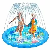 STOBOK 170Cm Aufblasbare Sprinklermatte, Wasserspielmatte Für Kinder, Strapazierfähiges PVC, Sommer Outdoor Spielzeug, Spritzpad Für Garten