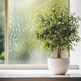 Selbstklebende transparente Folie BLÄTTE [122x200 cm]| Fensterfolie - Dekofolie Privatsphäre | Milchglasfolie Blickdicht Sichtschutzfolie für Zuhause und Büro