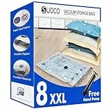 SUOCO Vakuumbeutel für Kleidung – 8er Set XXL（120×90 cm） (mit Handpumpe), Vakuum Beutel für Aufbewahrung von Kleidung und Bettdecken, ideal für Reisen und platzsparende Lagerung