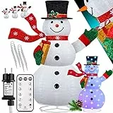 KESSER® 240 LED Schneemann 240cm Weihnachtsdeko + Fernbedienung - 8 Modi Farbwechsel Lichterkette Bunt - 24h Timer Weihnachtsfigur Beleuchtet für Indoor & Outdoor Wetterfest IP44 Weihnachtsbeleuchtung