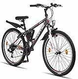 Licorne Bike Guide Premium Mountainbike in 20, 24, 26, 27.5 und 29 Zoll Fahrrad für Mädchen Jungen Herren und Damen (26 Zoll, Anthrazit)