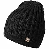 GIESSWEIN Strickmütze Giebel - Warm gefütterte Merino Mütze, Unisex High Beanie für Damen & Herren, Winter Mütze mit Fleece Futter