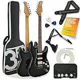 3rd Avenue Stateside Volle Größe 4-4 E-Gitarre Ultimate Kit Mit 5-W-Verstärker, Kabel, Ständer, Gepolsterter Gigbag, Gurt, Plektren – Rushmore Grey