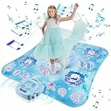 Euakee Tanzmatte für Kinder ab 3-12 Jahre, Kindertanzmatten mit 8 Tasten und Bluetooth, Musikmatte mit 4 Spielmodi und 9 Niveaus, Geschenke für Mädchen ab 3 4 5 6 7 8 9 10 11 12+ Jahre