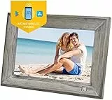 Digitaler Bilderrahmen 10.1 Zoll, Kodak WLAN Digitale Bilderrahmen 1013W, Hölzern Elektronischer Bilderrahmen mit 32 GB Speicher, HD IPS Touchscreen, Teilen Sie Fotos über App, Automatischer Drehung