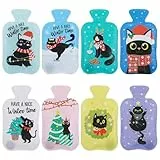 Newofview 8 Stück Taschenwärmer Wiederverwendbar, Taschenwärmer Kinder Handwärmer für Unterwegs Taschenwärmer Handwärmer Schwarze Katze Wärmepad für Kalte Tage für Unterwegs für Weihnachten
