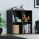 Vida Designs Durham Cube Bücherregal Aufbewahrung Organizer Wohnzimmer Bücherregal Home Office Möbel (4 Würfel, Schwarz)