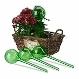 Relaxdays 24 x Bewässerungskugeln, Dosierte Bewässerung, 2 Wochen, Versenkbar, Topfpflanzen, Kunststoff, Bewässerungshilfe, grün